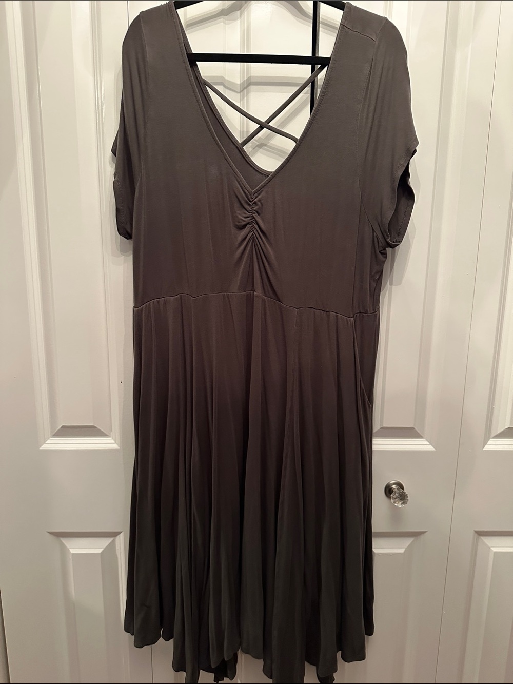 Torrid V-Neck Strappy olive green Casual Dress 3x